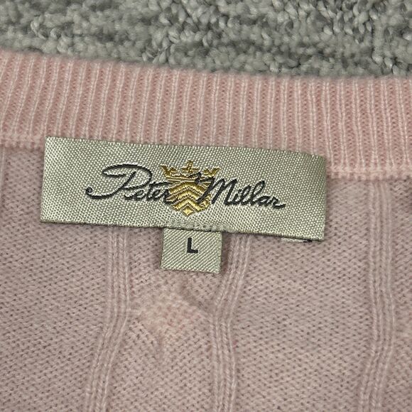 Peter Millar Vest Mens Large 100% Cashmere Sleeveless Golf Pullover Light Pink - Picture 2 of 7